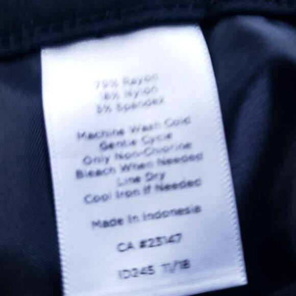 Talbots Straight Leg Black Career Pants 2P Petite Stretch Waist Work Trousers - Picture 6 of 6